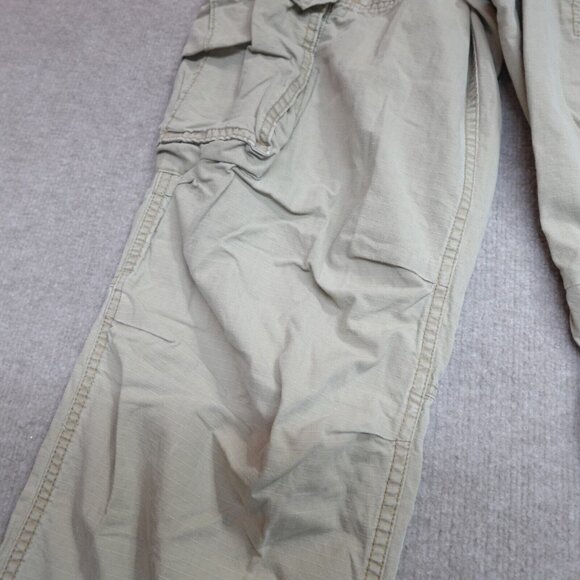 Polo Jeans Ralph Lauren Pants 30 Beige Cargo Ripstop Side Adjusters Y2K - Picture 6 of 12